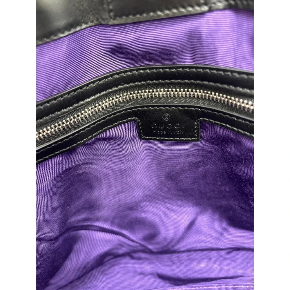 Gucci GG Matelasse Large Tote Bag Women's Black Quilted Leather Nylon 702252